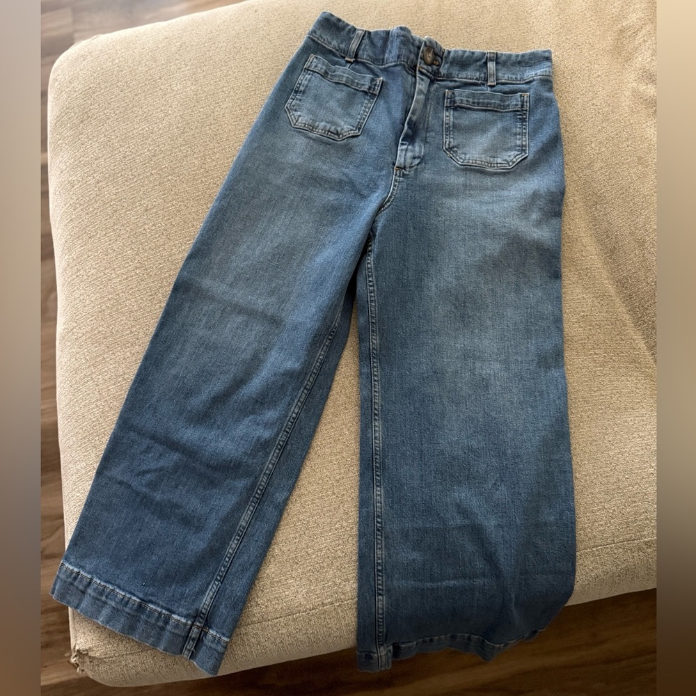 Pilcro Anthropologie Blue Flare Wide Leg Jeans